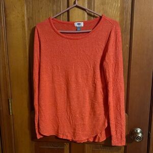 Old Navy Women's Vibrant Orange Long Sleeve Tee